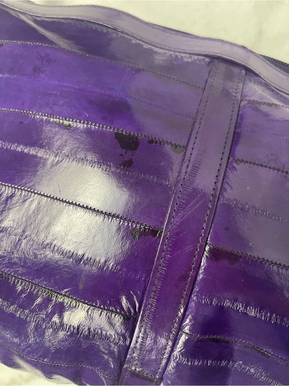 Purple Leather Crossbody Bag - Women